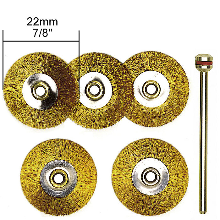 Proxxon Brass wheel brushes, 5 pcs., Ø 7/8" | Detail View | Pro Tool Haus