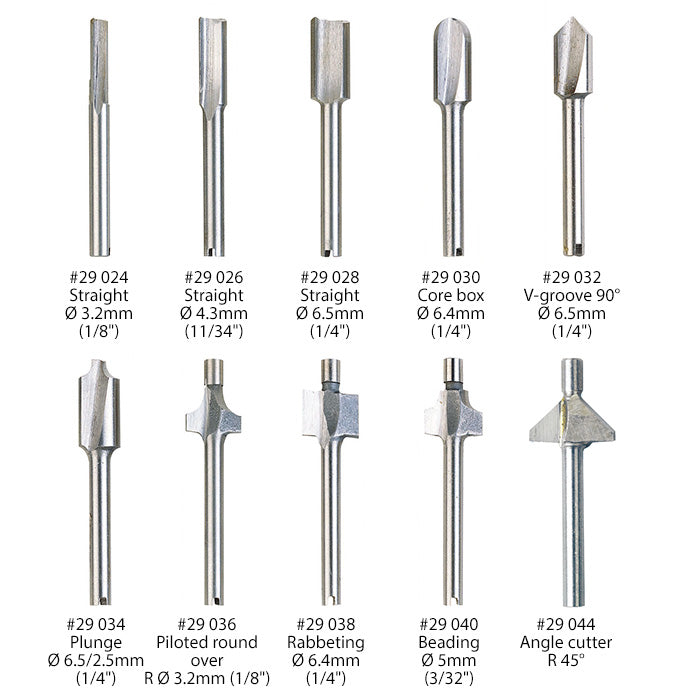 Proxxon Router Bit Set, 10 pcs., in wooden box | Detail View | Pro Tool Haus