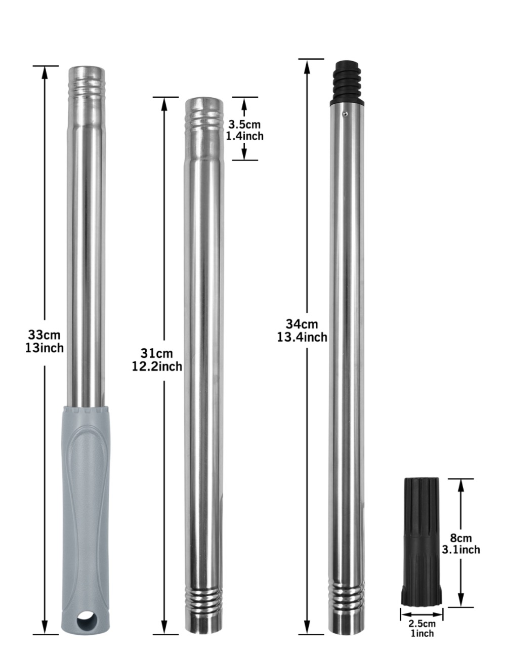 40076-sizes of 3 piece extension poles by rollingdog