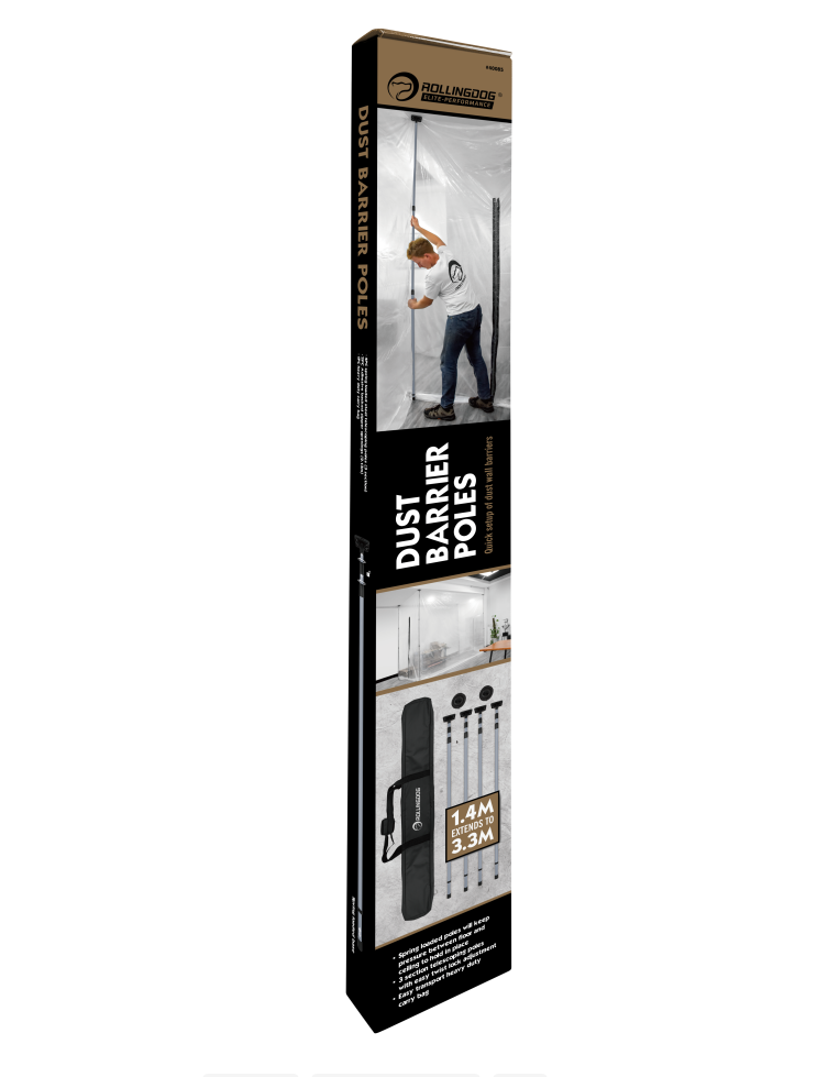 teel telescoping poles from ROLLINGDOG dust barrier kit with spring-loaded design