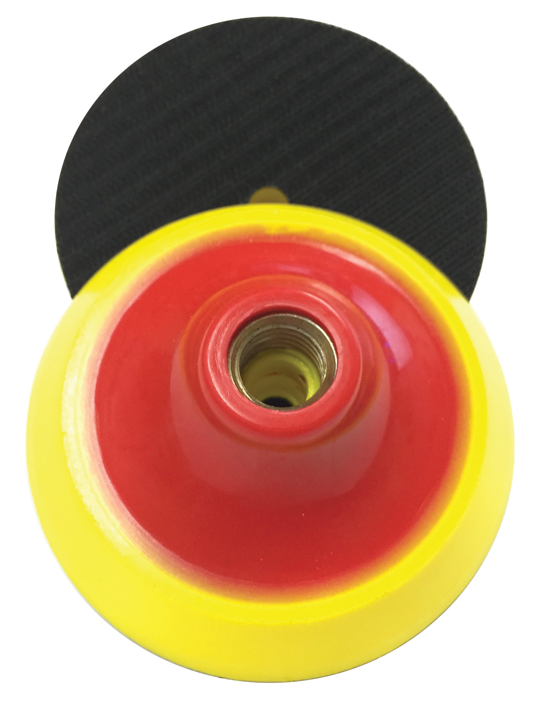 Weha Thick Yellow Foam Hook & Loop Back Up Pad | Detail View | 4" | Pro Tool Haus