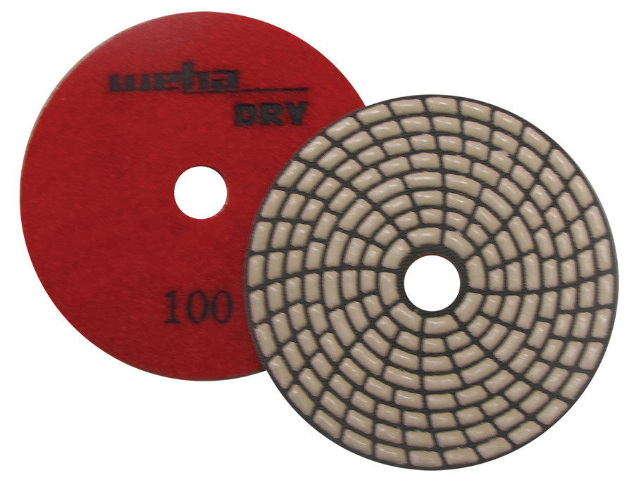 Dry diamond polishing pad 100 grit for granite, marble, quartzite, wet or dry