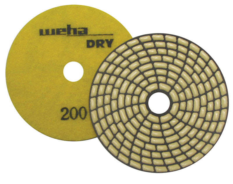Dry diamond polishing pad 200 grit for granite, marble, quartzite, wet or dry