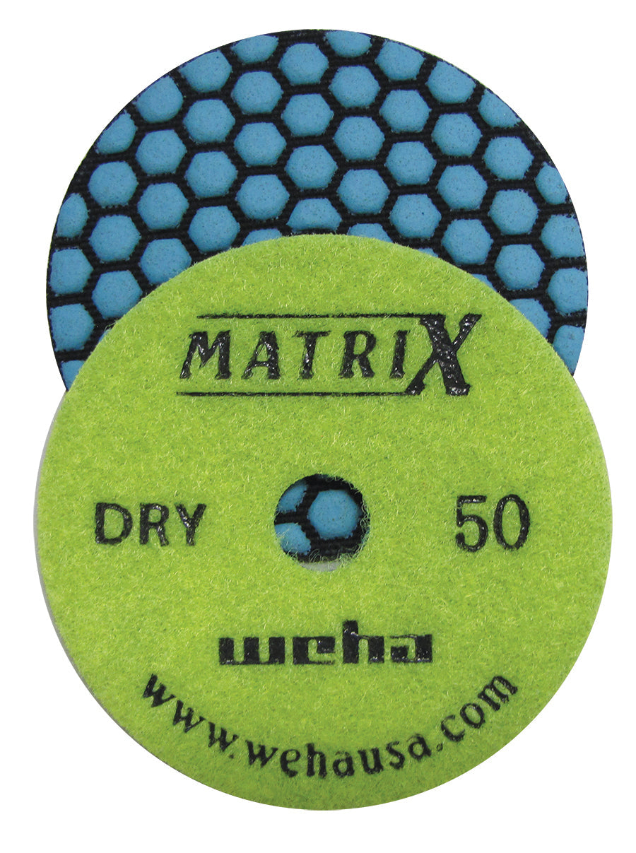 Weha 4" Matrix Dry 7 Step Diamond Polishing Pads | Feature Detail | diamond polishing pad | Pro Tool Haus
