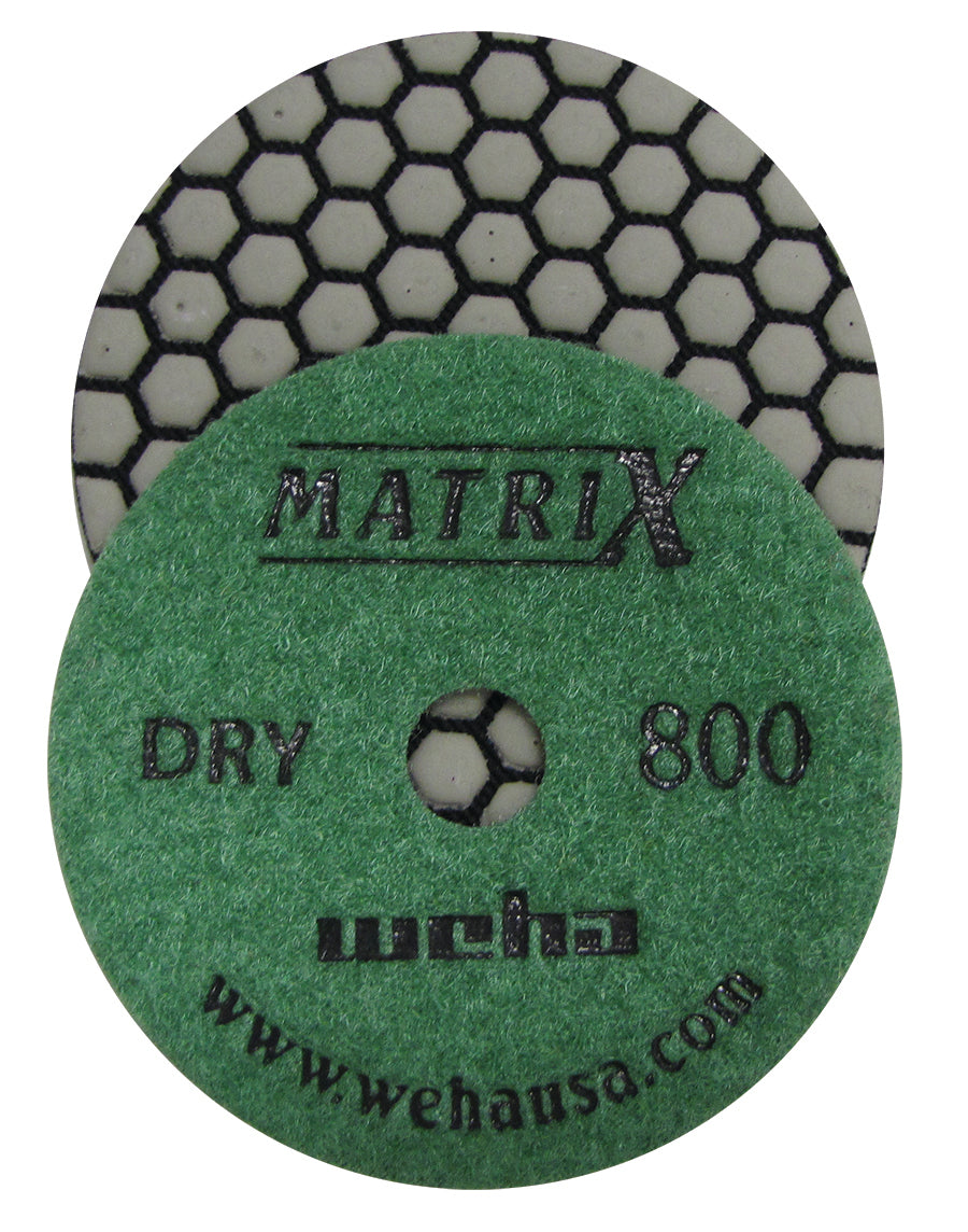 Weha 4" Matrix Dry 7 Step Diamond Polishing Pads | In-Use View | diamond polishing pad | Pro Tool Haus