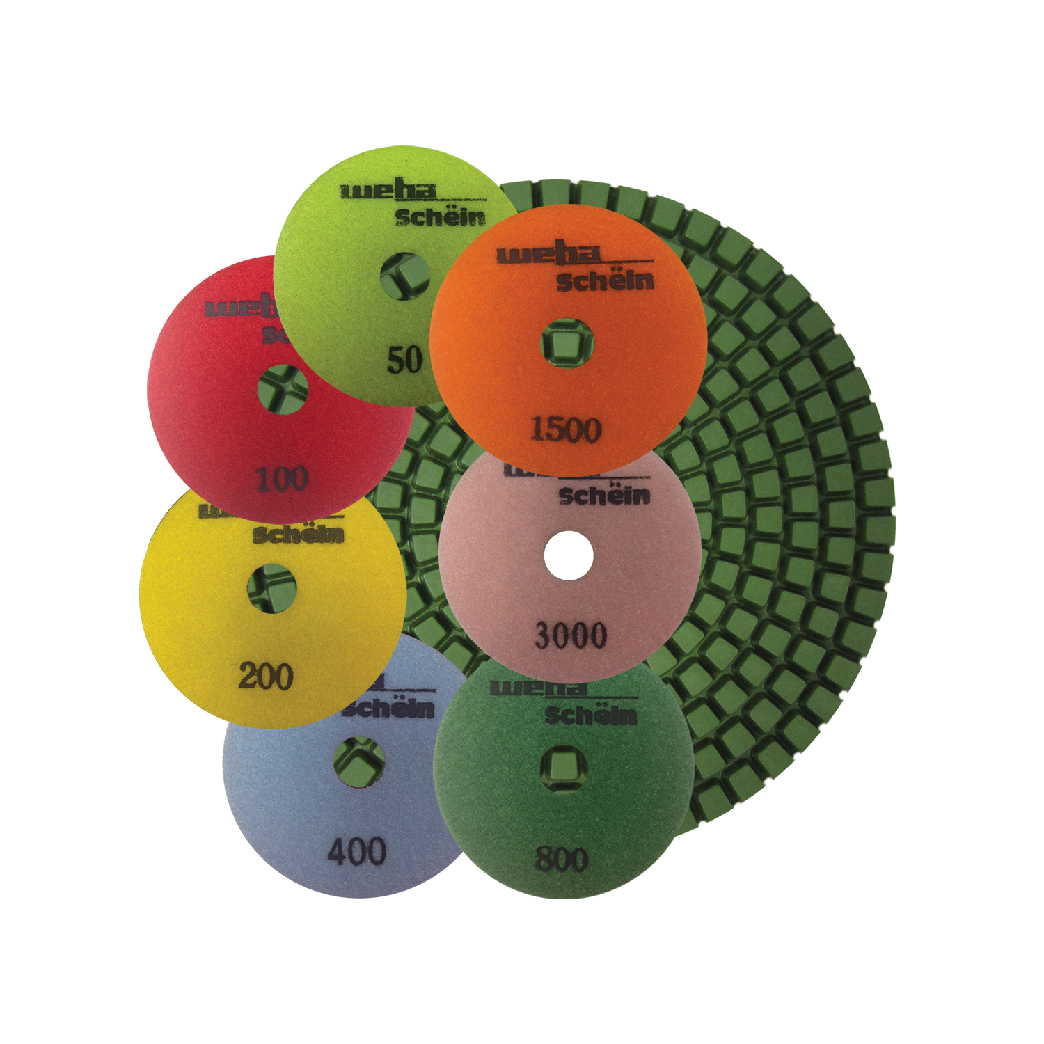 Weha 5" Schein 7 Step Polishing Pads | diamond polishing pads | Pro Tool Haus