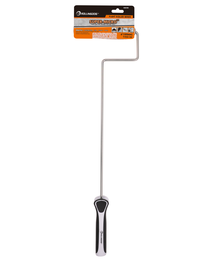 ROLLINGDOG USA SUPER-MICRO™ 6″ Roller Frame with Microfiber Mini Roller Cover – Smooth Finish Painting Tool | Detail View ...