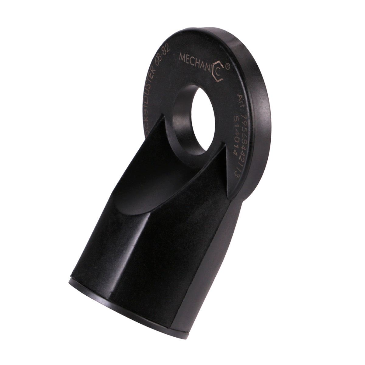 Black metal component with 'Mechanical' branding on a white background