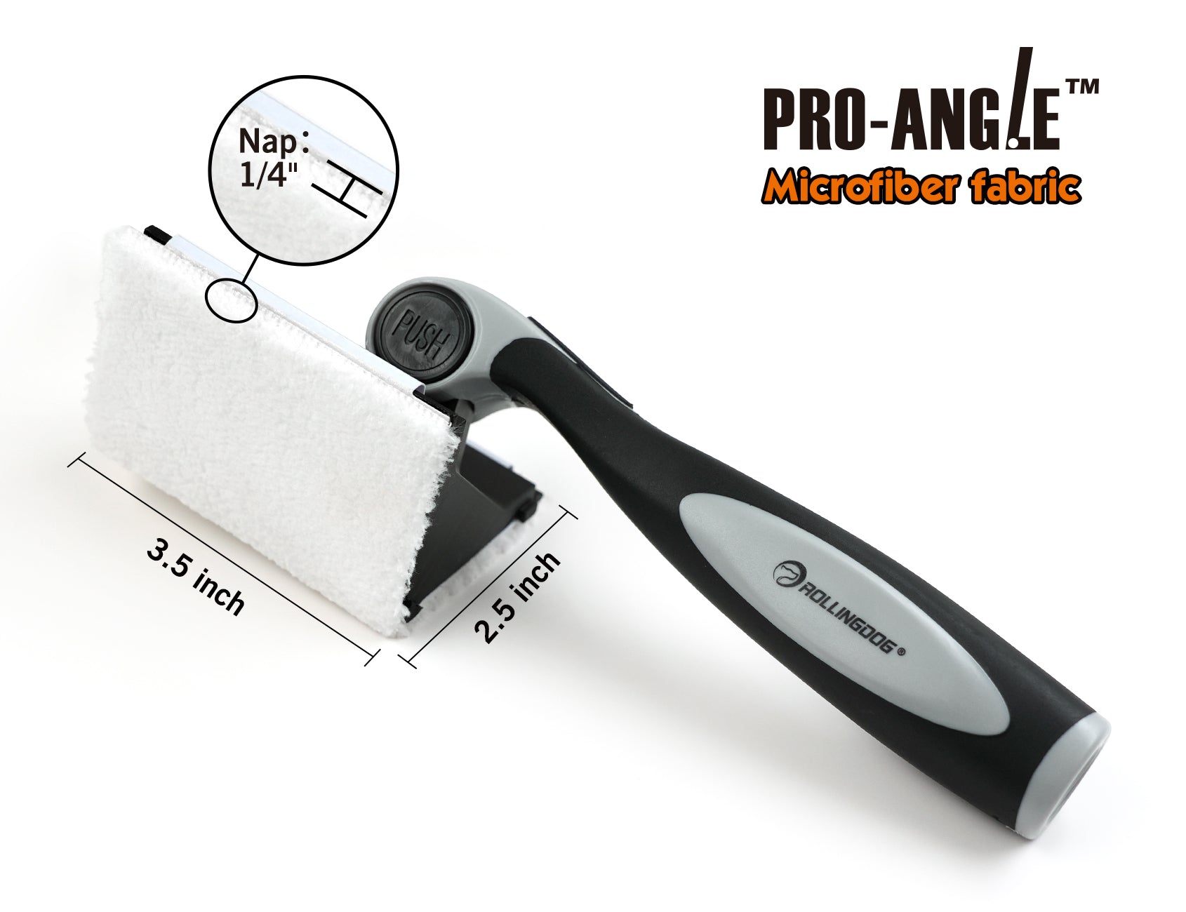 90180-PRO-ANGLE Adjustable Corner Paint Pad with microfiber fabric and angled handle