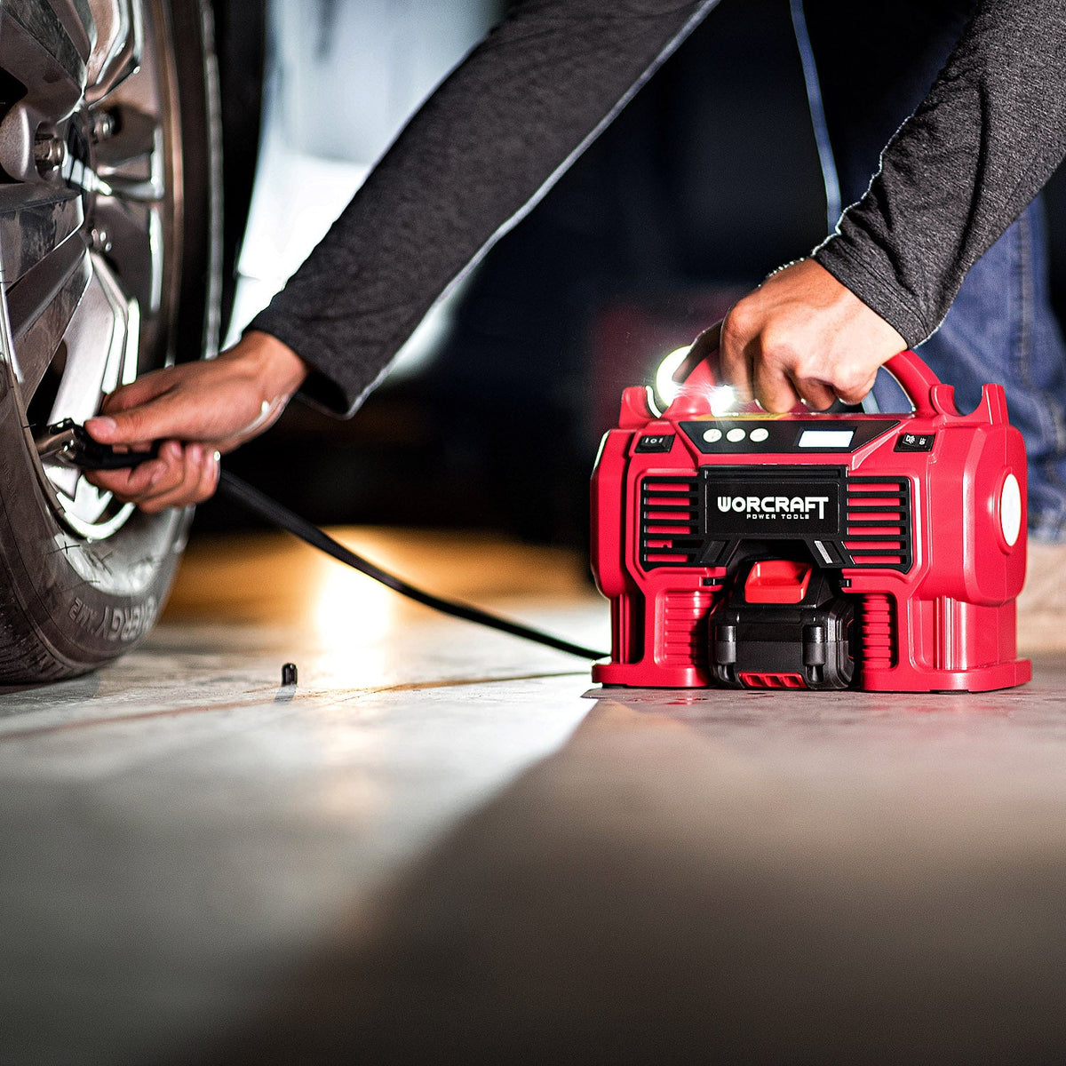 WorCraft 20V Cordless Inflator & Deflator — 160 PSI Air Pump