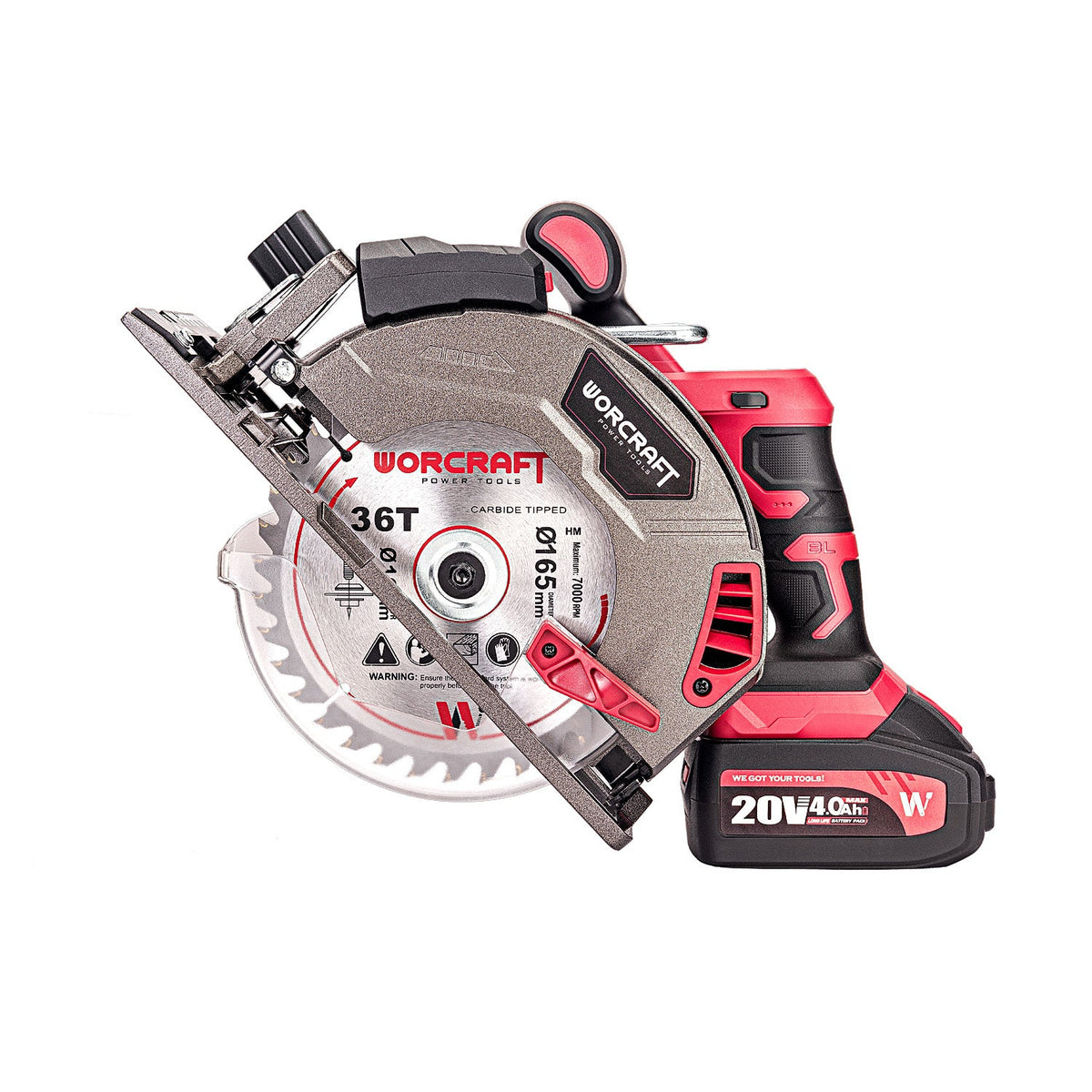 WorCraft 20V Brushless Circular Saw Kit with 4.0Ah Battery Options & Charger