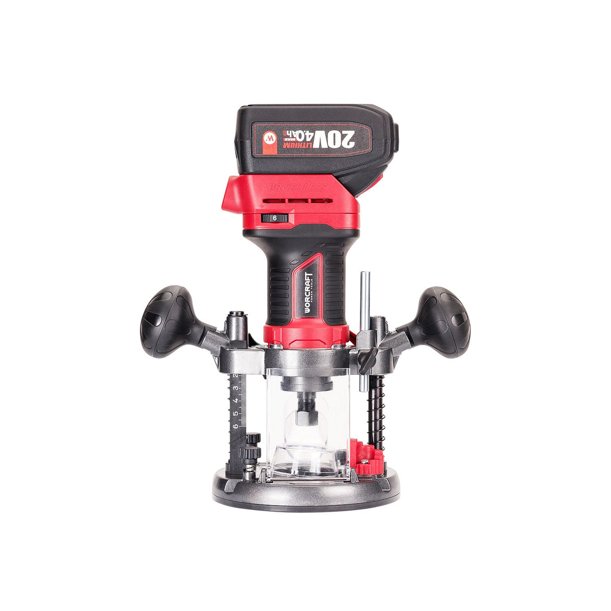 WorCraft 20V Brushless Cordless Router Kit with 4.0Ah Battery Options & Charger