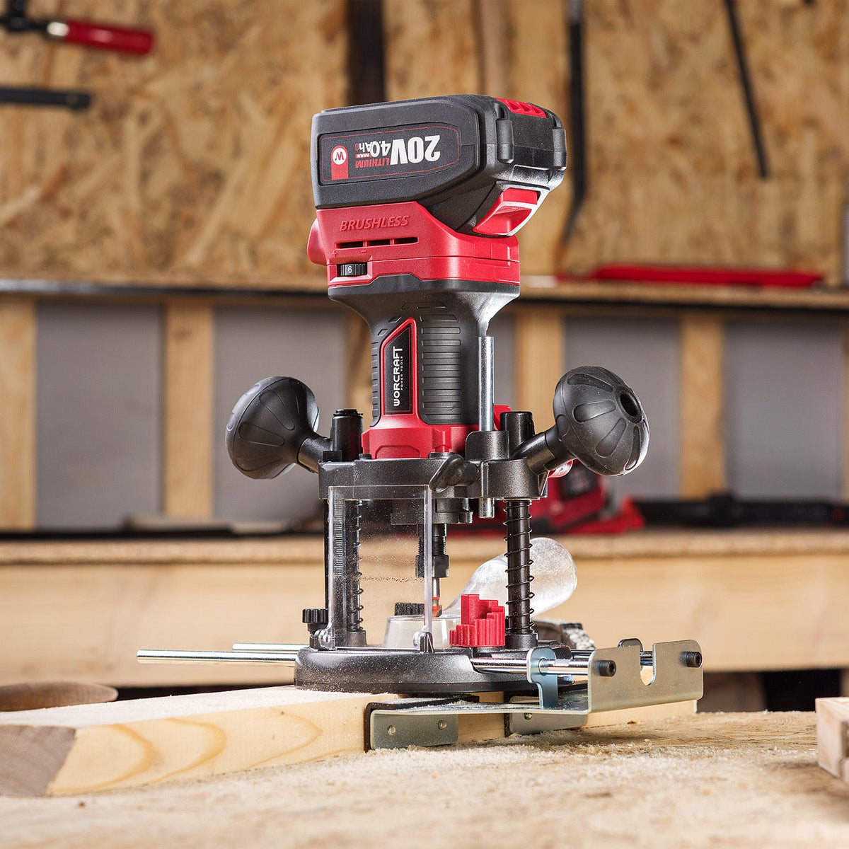 WorCraft 20V Brushless Cordless Router Kit with 4.0Ah Battery Options & Charger