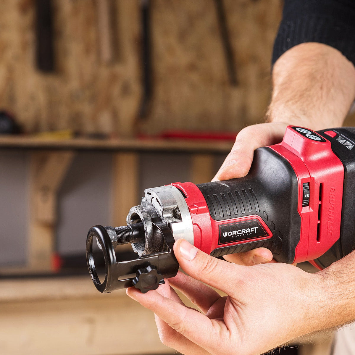 WorCraft 20V Brushless Cordless Router Kit with 4.0Ah Battery Options & Charger