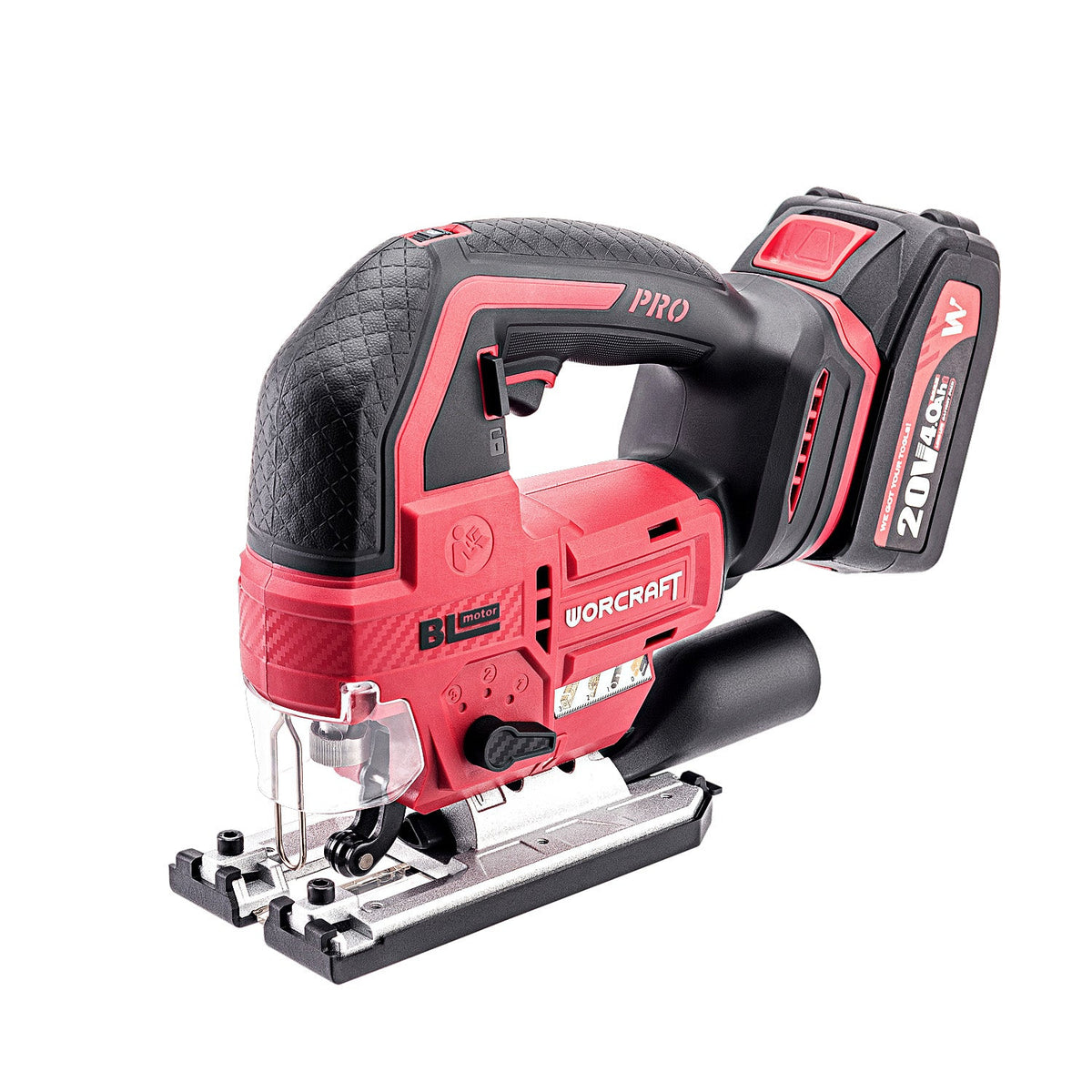 WorCraft 20V Brushless Jigsaw Kit with 4.0Ah Battery Options & Charger