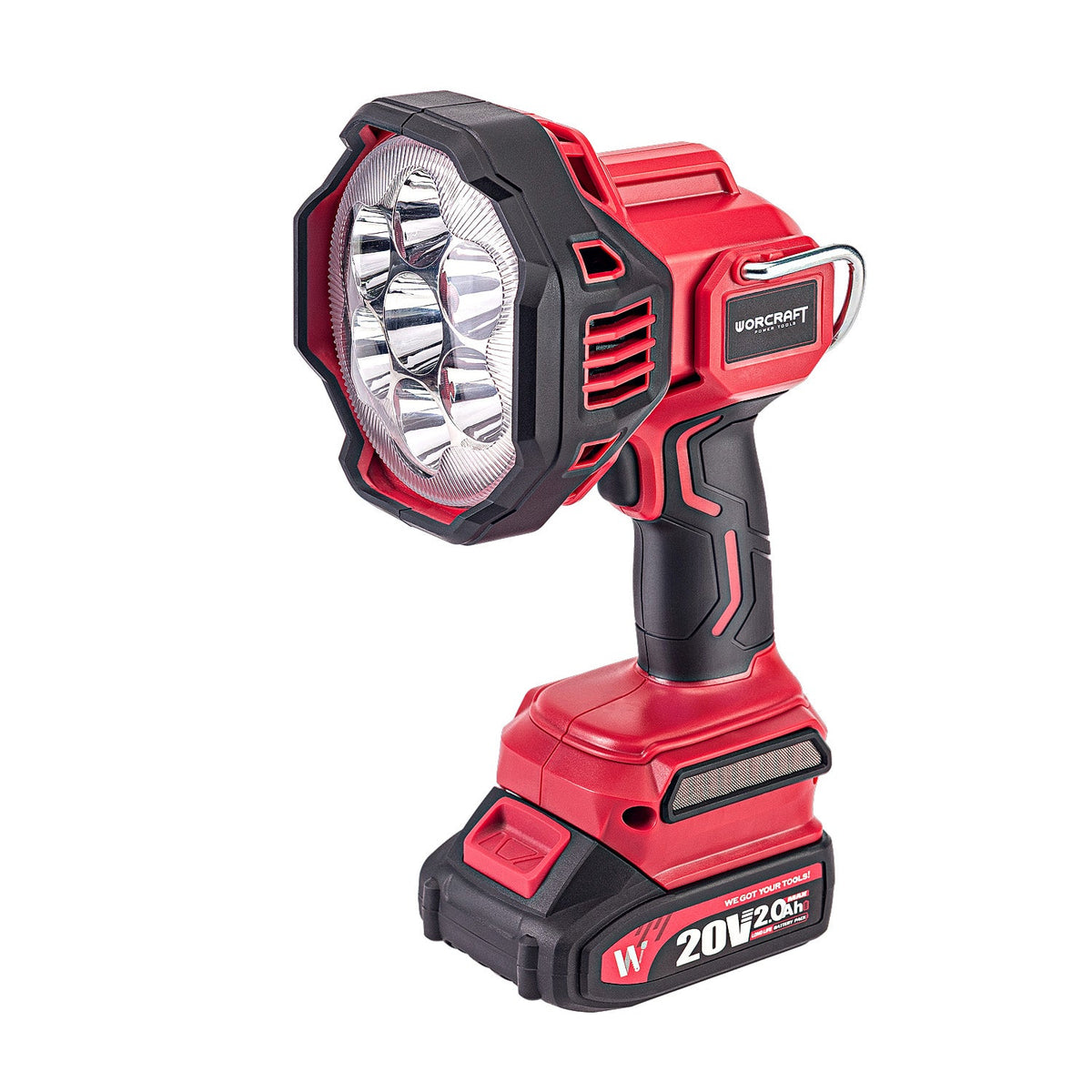 WorCraft 20V Cordless LED Spotlight Kit with 2.0Ah Battery Option & Charger