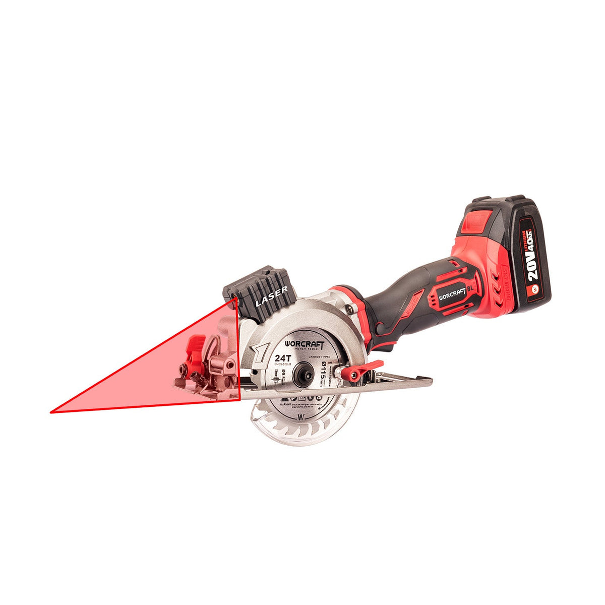 WorCraft 20V Brushless Mini Circular Saw Kit with 4.0Ah Battery Options & Charger