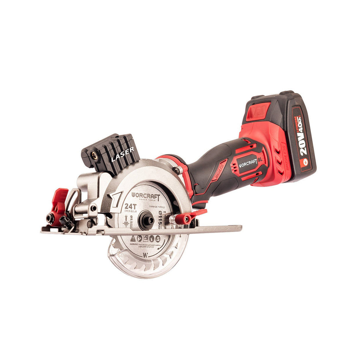 WorCraft 20V Brushless Mini Circular Saw Kit with 4.0Ah Battery Options & Charger