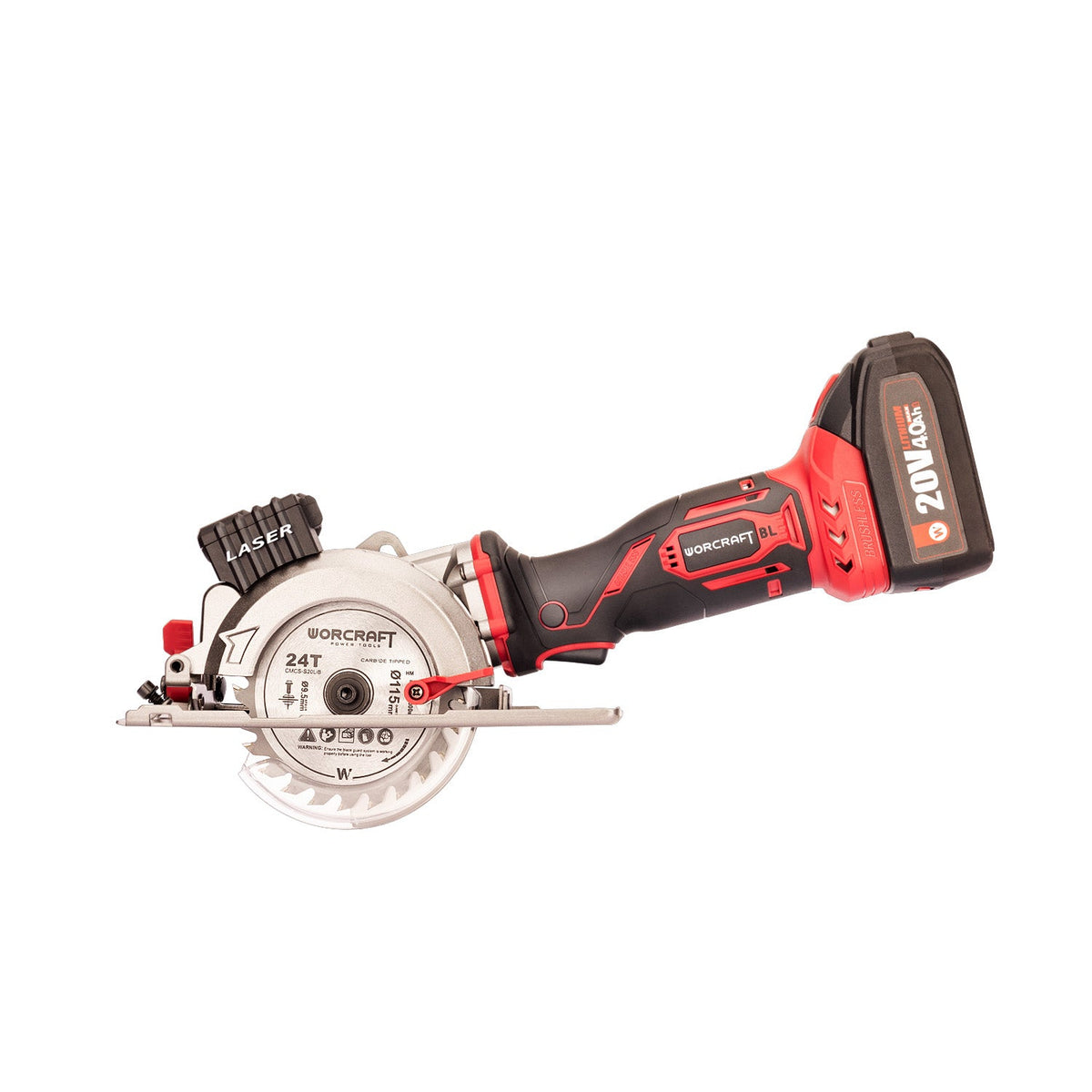WorCraft 20V Brushless Mini Circular Saw Kit with 4.0Ah Battery Options & Charger