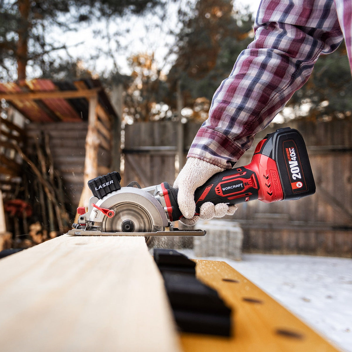 WorCraft 20V Brushless Mini Circular Saw Kit with 4.0Ah Battery Options & Charger