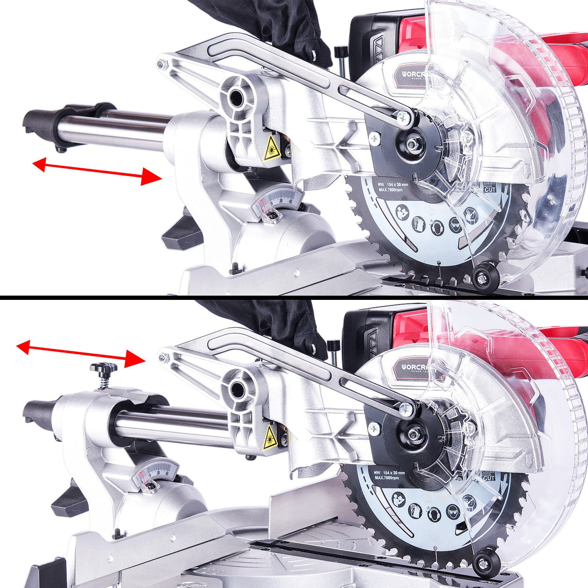 WorCraft 20V Cordless Sliding Miter Saw Kit with 4.0Ah Battery Options & Charger
