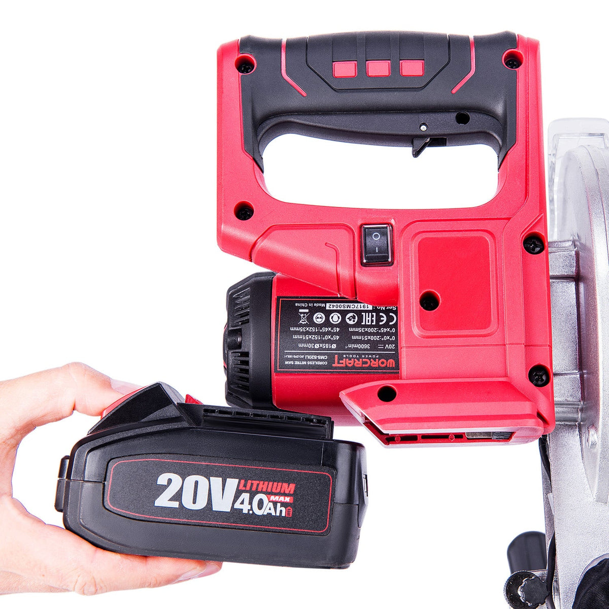 WorCraft 20V Cordless Sliding Miter Saw Kit with 4.0Ah Battery Options & Charger