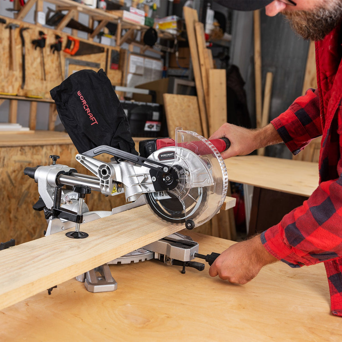 WorCraft 20V Cordless Sliding Miter Saw Kit with 4.0Ah Battery Options & Charger