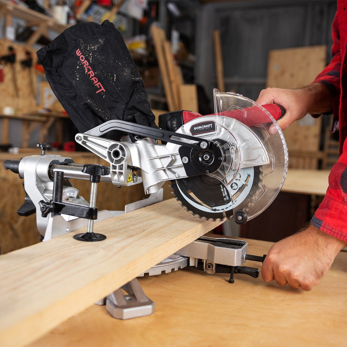WorCraft 20V Cordless Sliding Miter Saw Kit with 4.0Ah Battery Options & Charger