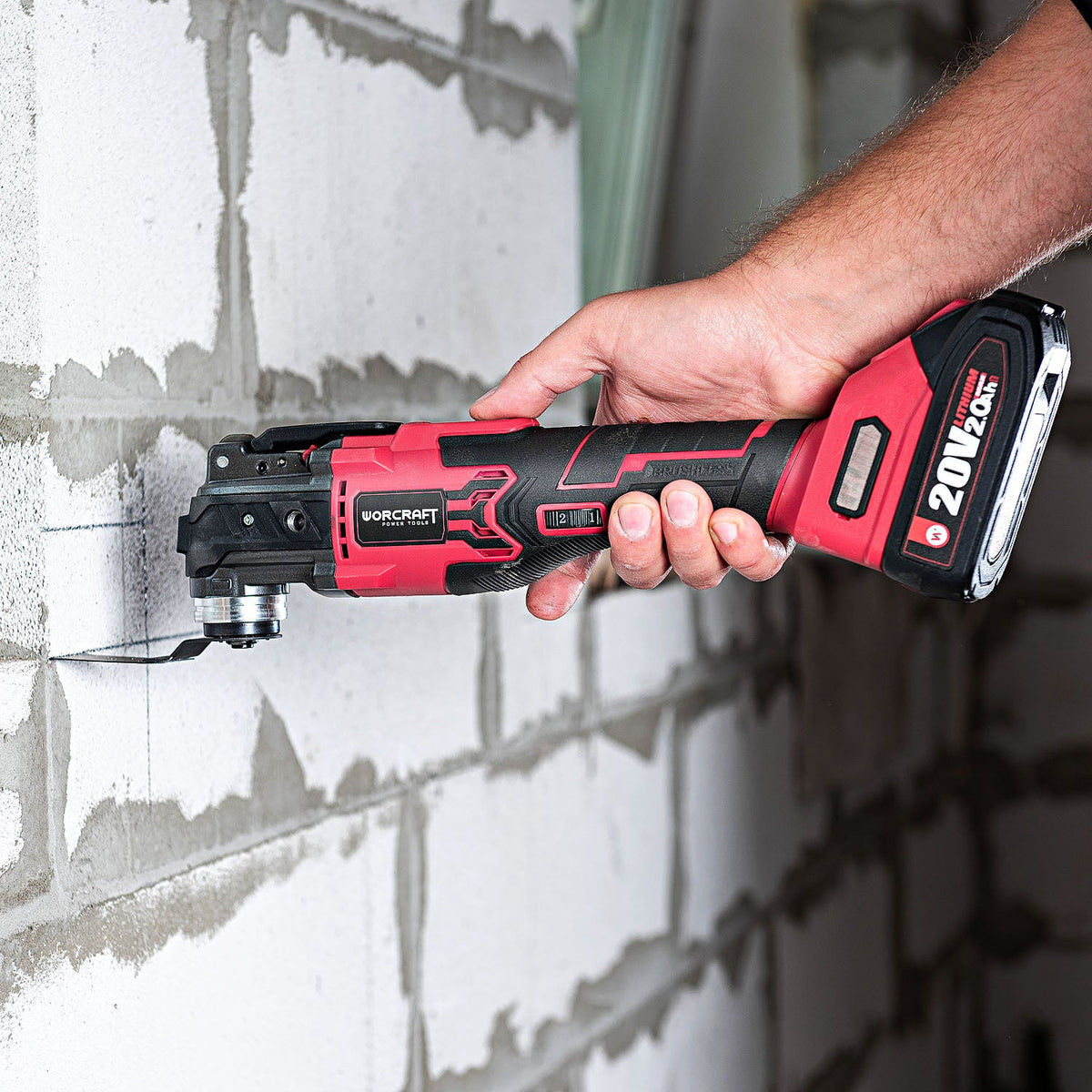 WorCraft 20V Brushless Oscillating Multi-Tool Kit with 4.0Ah Battery Options & Charger
