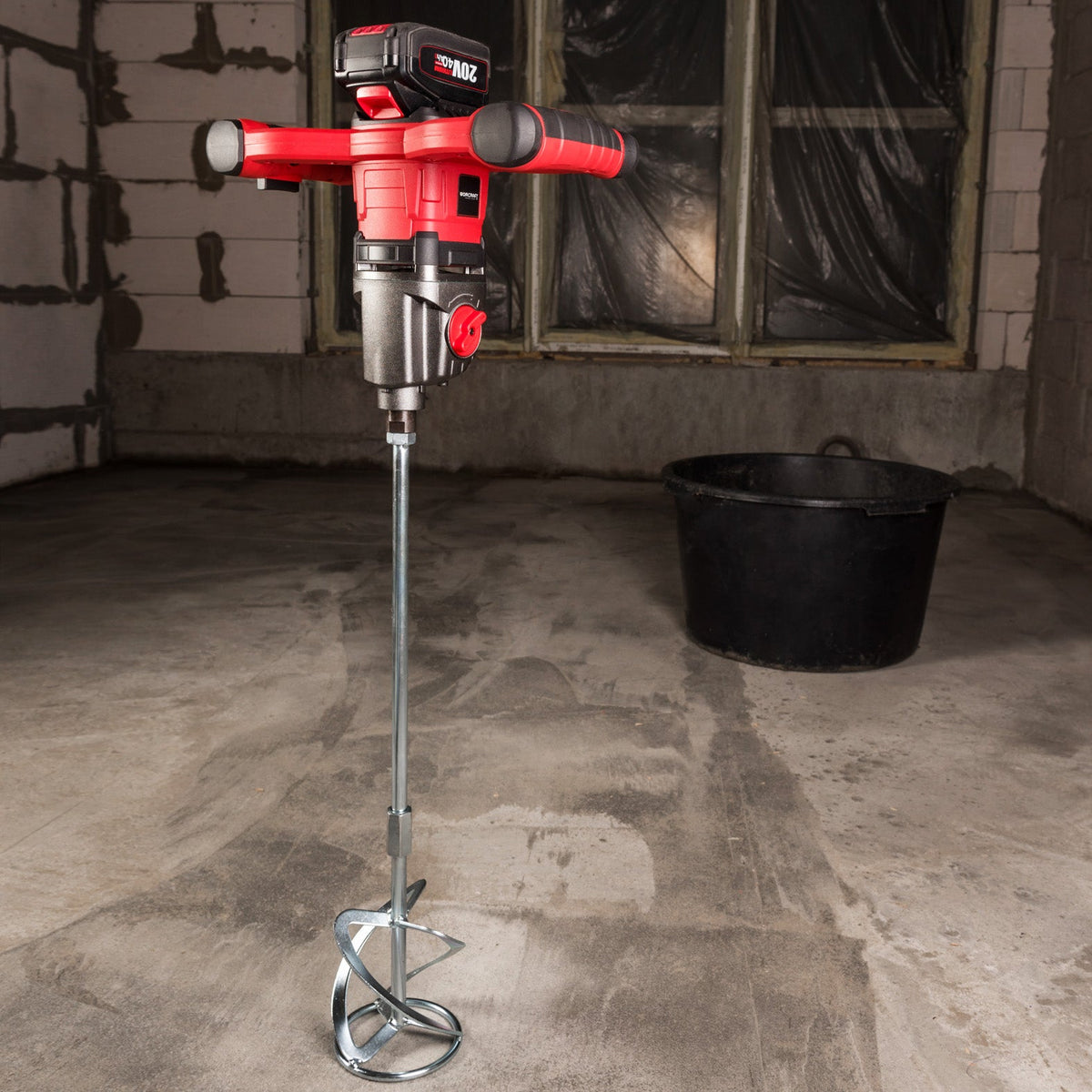 WorCraft 20V Cordless Paddle Mixer Kit with 4.0Ah Battery & Charger