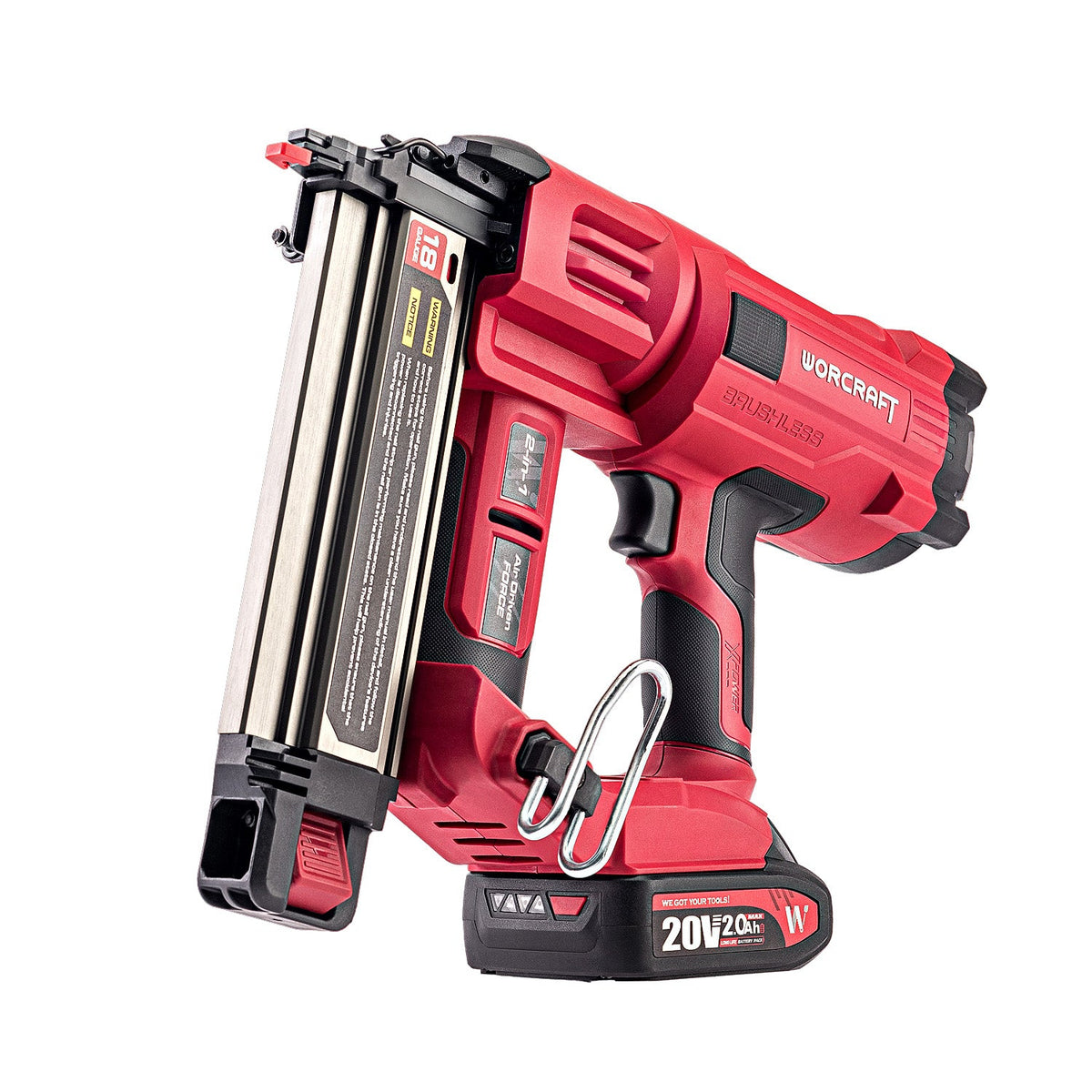 WorCraft 20V Cordless Brad Nailer & Stapler Kit with 4.0Ah Battery Options & Charger