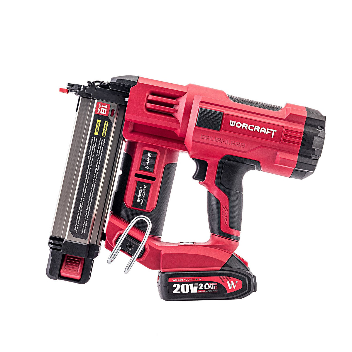 WorCraft 20V Cordless Brad Nailer & Stapler Kit with 4.0Ah Battery Options & Charger