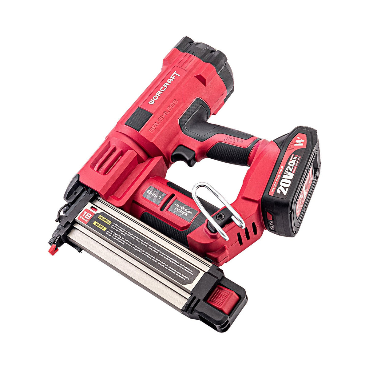 WorCraft 20V Cordless Brad Nailer & Stapler Kit with 4.0Ah Battery Options & Charger