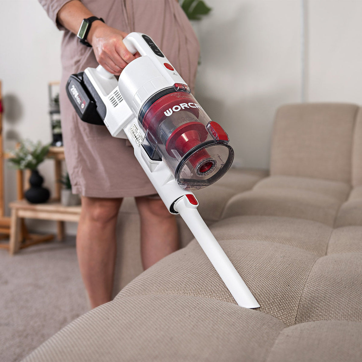 WorCraft 20V Cordless Stick Vacuum Kit with 4.0Ah Battery Options & Charger