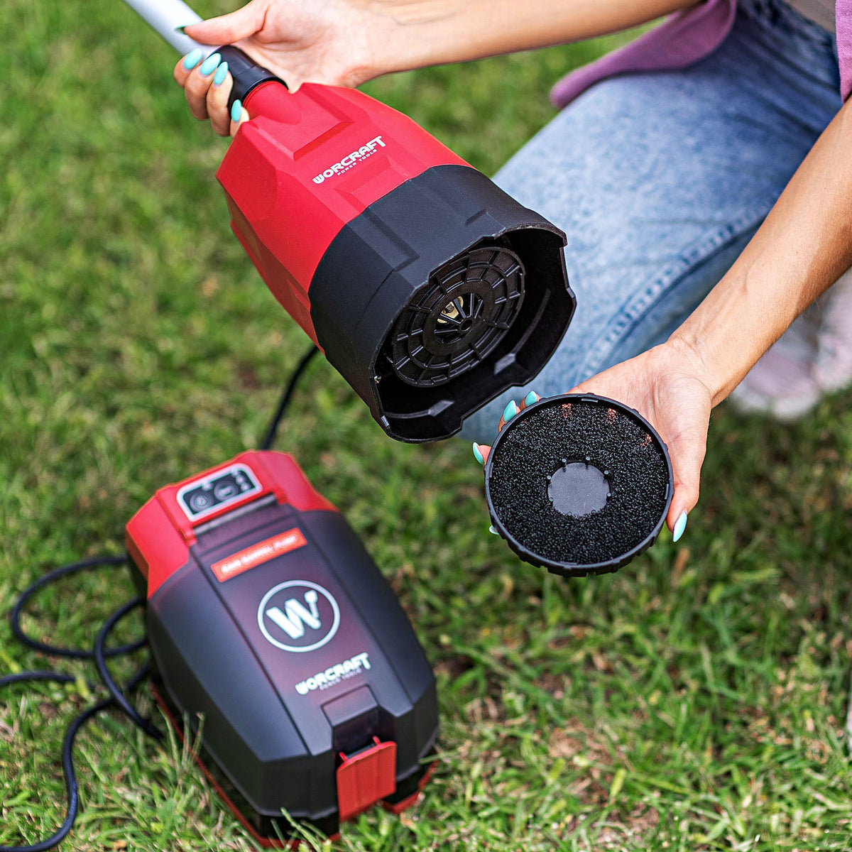 WorCraft 20V Cordless Rain Barrel Pump Kit with 4.0Ah Battery Options & Charger