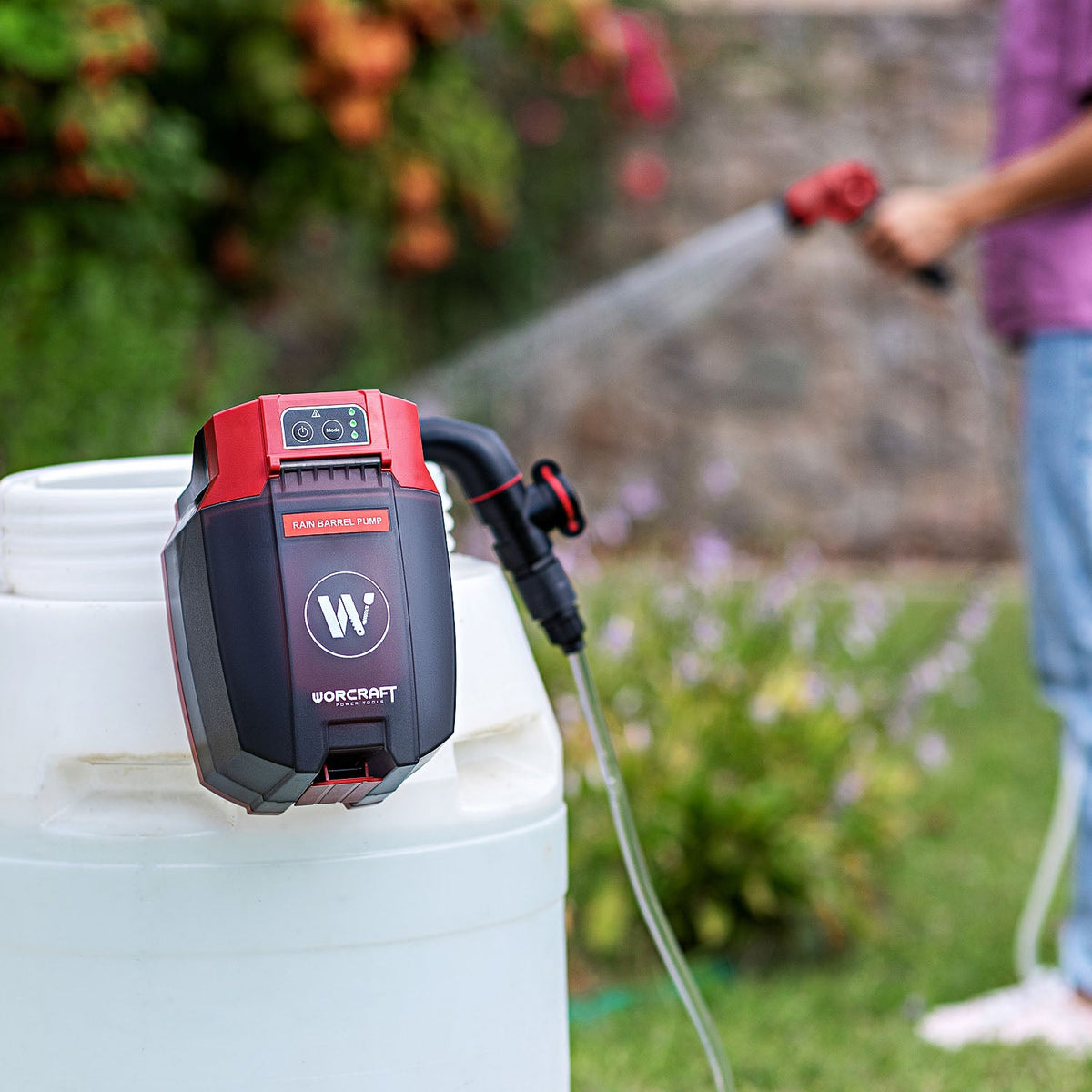 WorCraft 20V Cordless Rain Barrel Pump Kit with 4.0Ah Battery Options & Charger