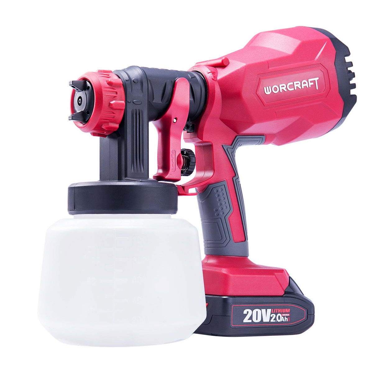 WorCraft 20V Cordless HVLP Paint Sprayer Kit with 2.0Ah Battery Options & Charger