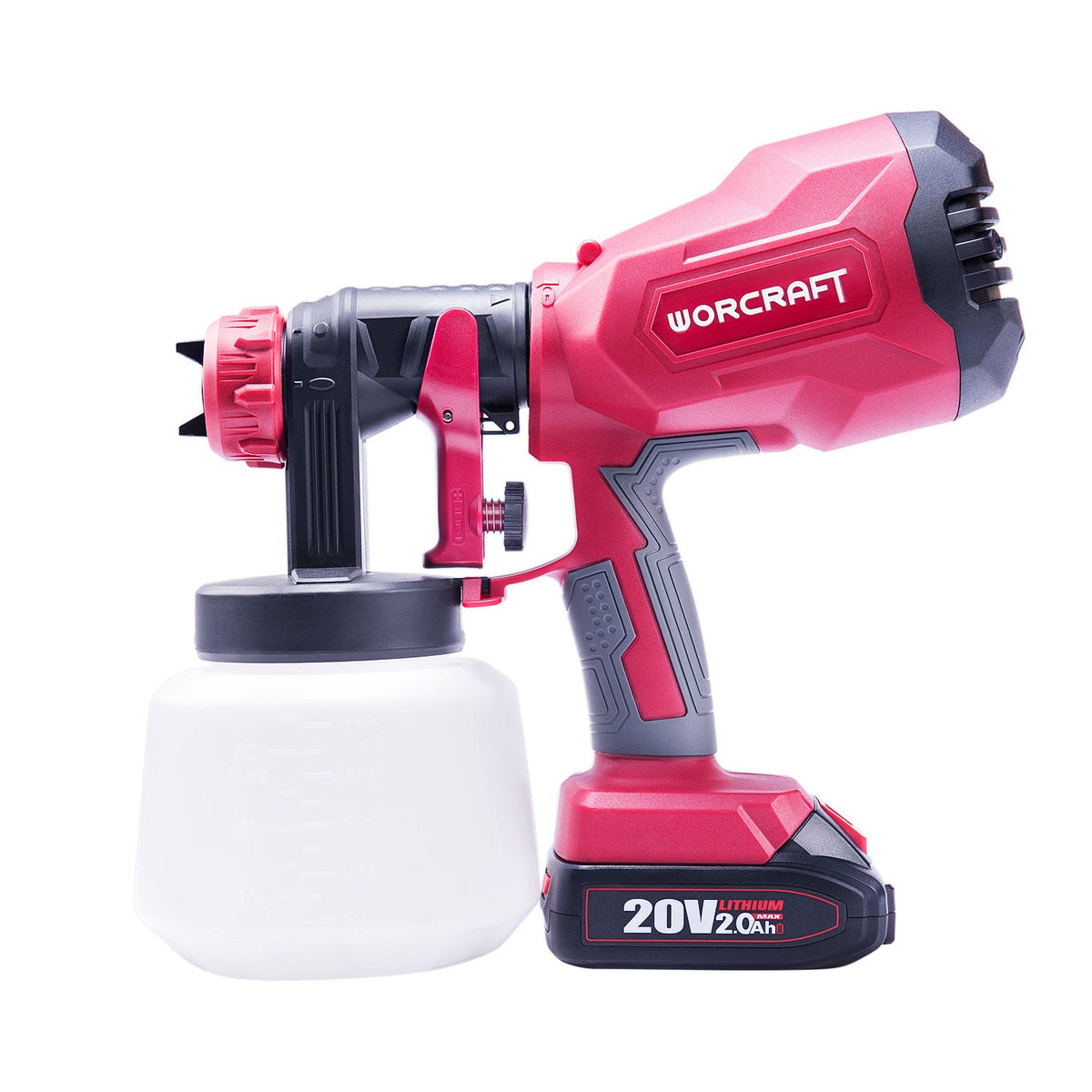 WorCraft 20V Cordless HVLP Paint Sprayer Kit with 2.0Ah Battery Options & Charger