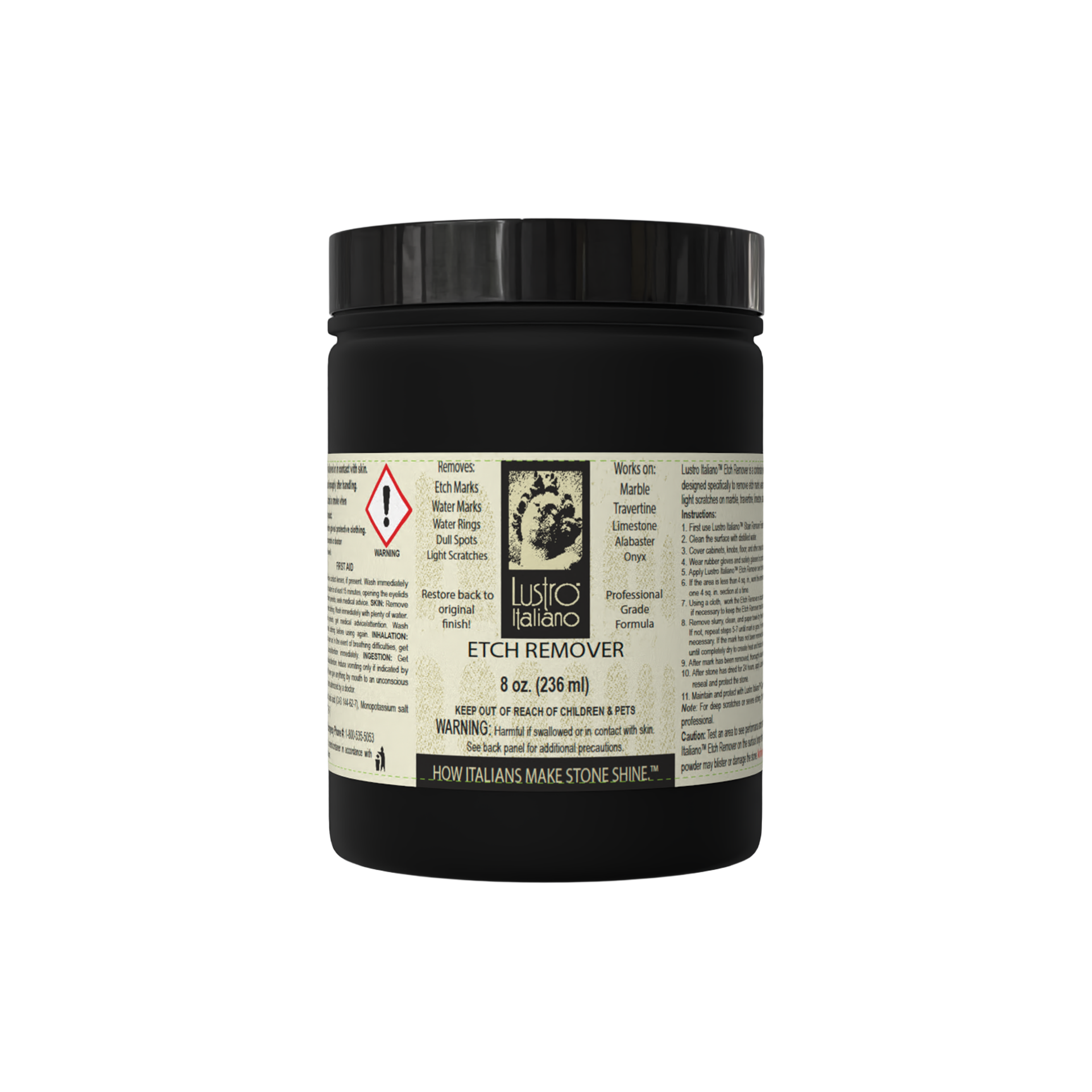 Lustro Italiano Etch & Water Mark Remover Powder | alabaster | Pro Tool Haus