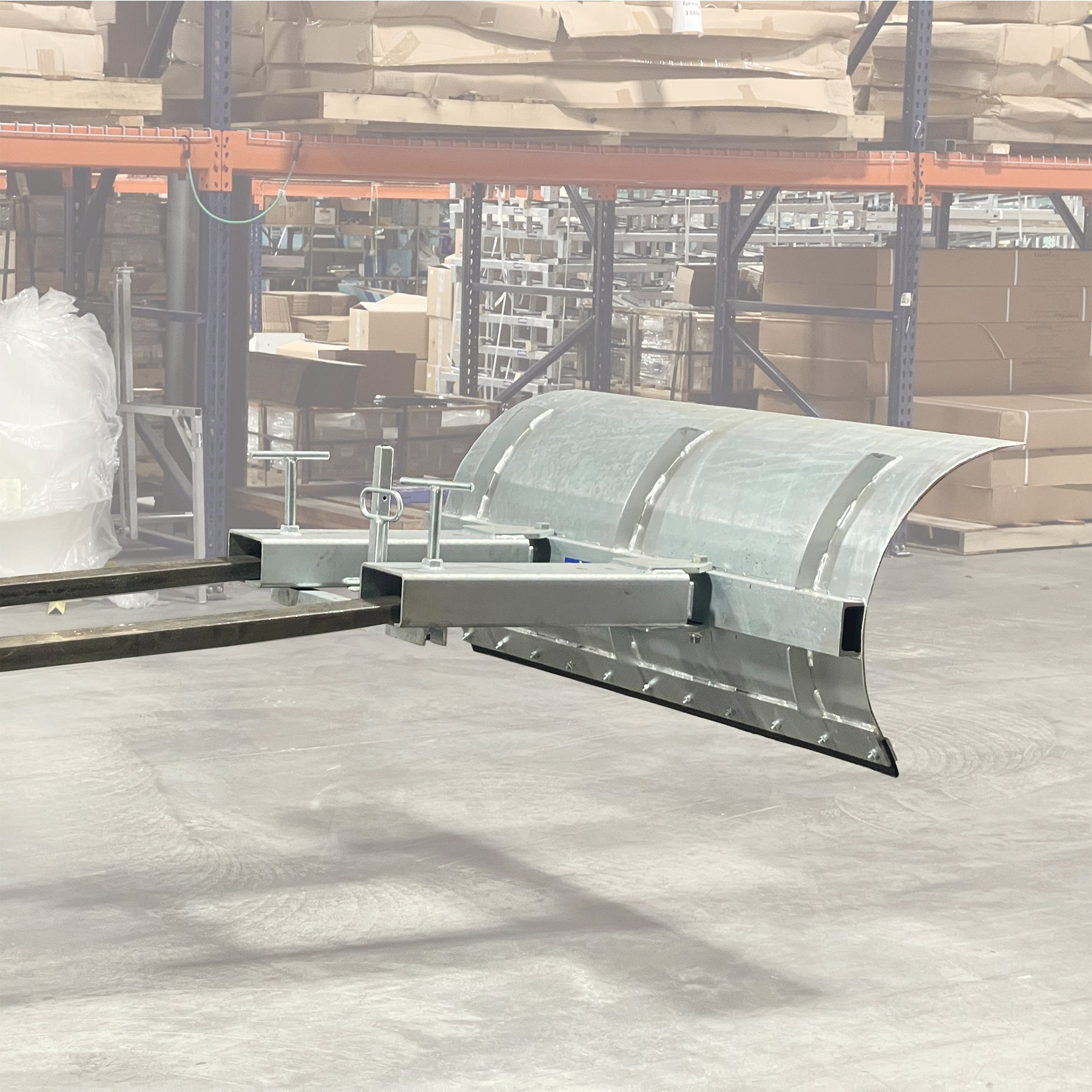 Weha ForkLift Snow Plow Attachment with Angle Adjustment | Close-up Detail | clean floors | Pro Tool Haus