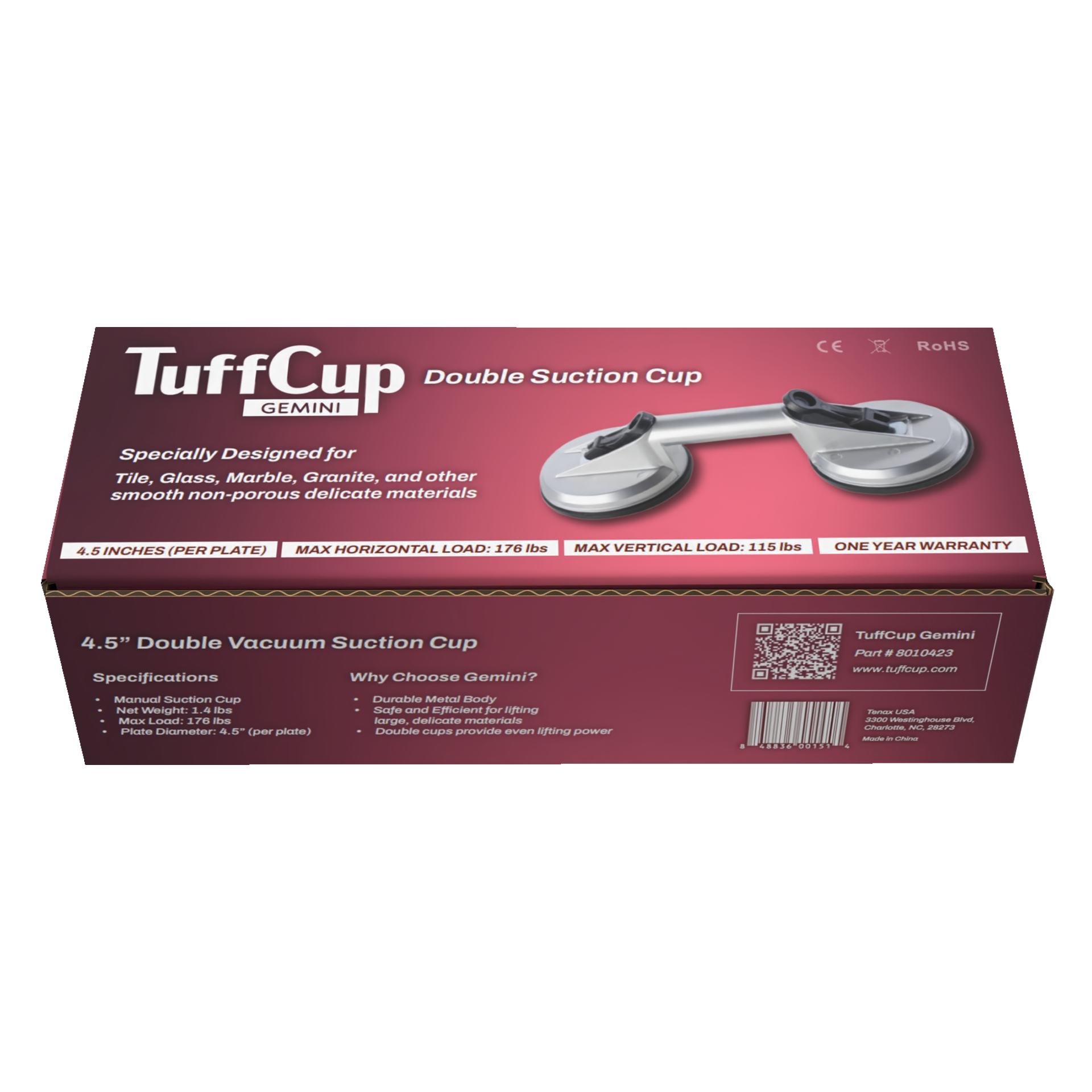 TuffCup Gemini Double Manual Suction Cup Heavy-Duty Glass, Tile & Stone Lifter | Application View | battery powered | Pro ...