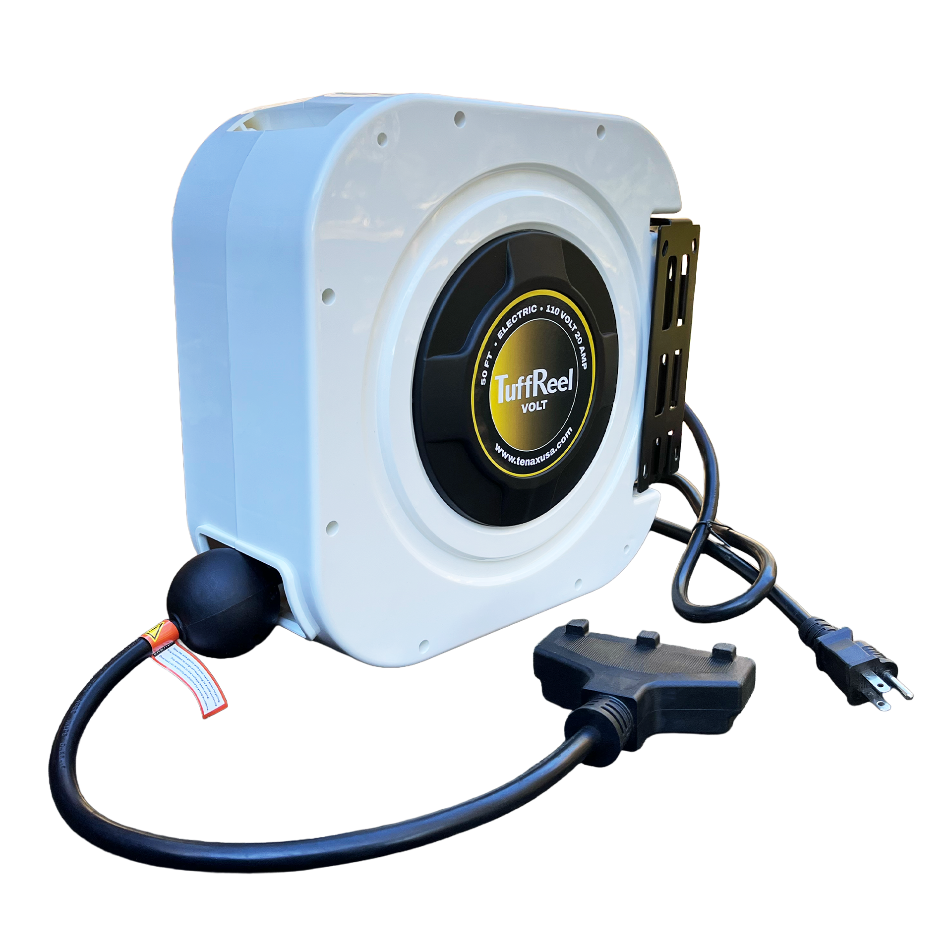 Tenax USA TuffReel Volt 50 FT Retractable Electric Hose Reel | Close-up Detail | electric reel | Pro Tool Haus