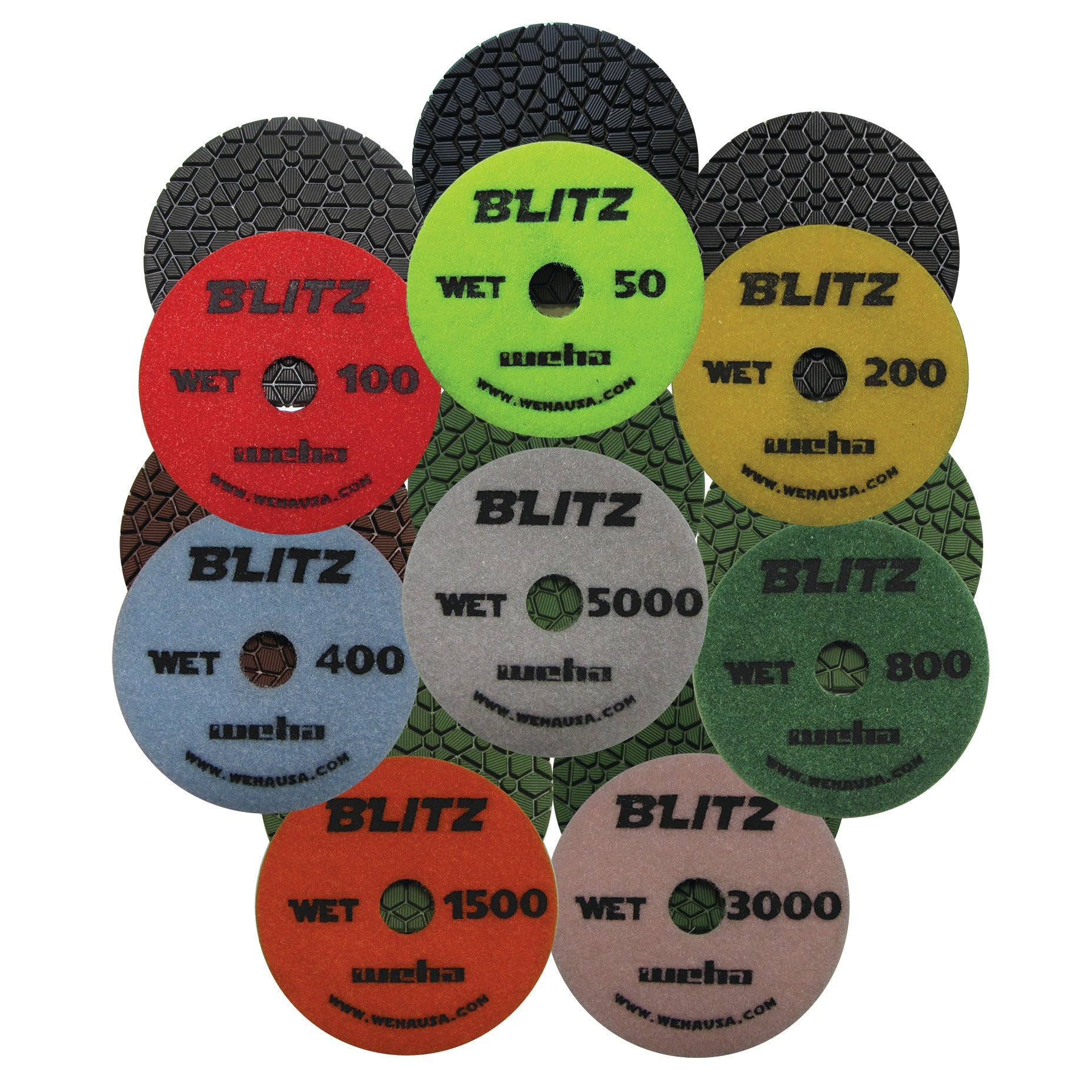 Weha 4" BLITZ 7 Step Diamond Polishing Pads | Detail View | 7 step diamond pads | Pro Tool Haus