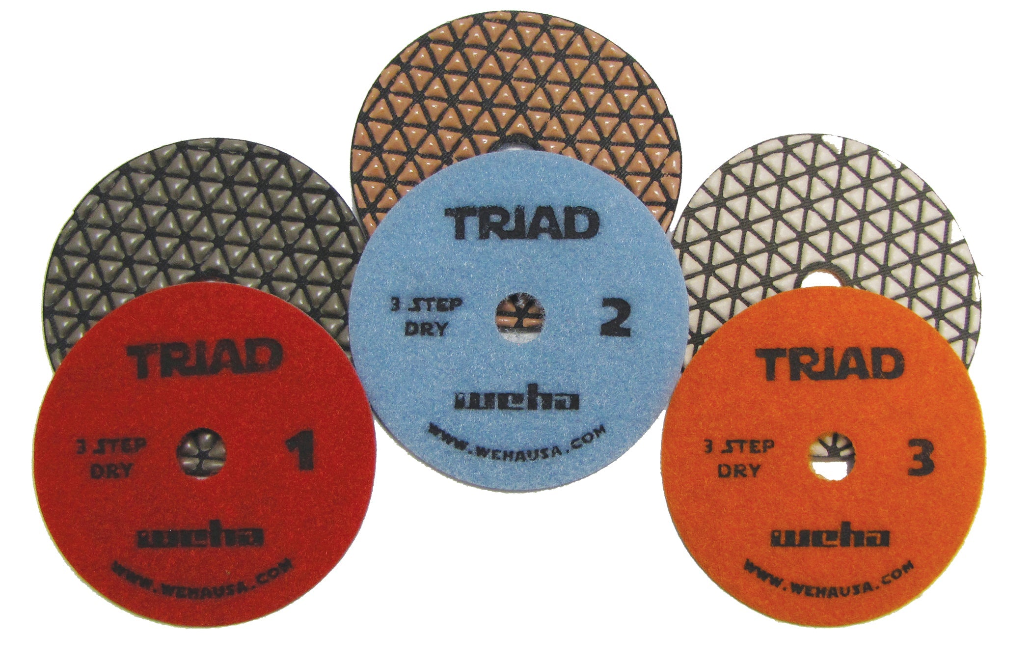 Weha Triad Dry 3 Step Polishing Pads | Detail View | diamond polishing pad | Pro Tool Haus