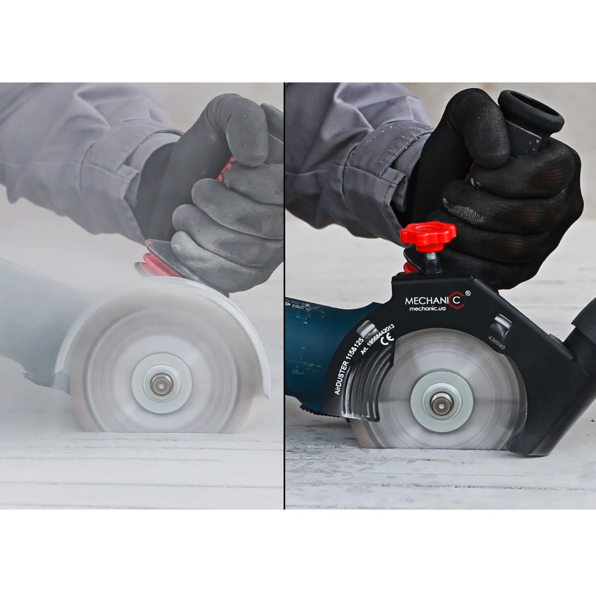 Angle Grinder Dust Shroud for Concrete Cutting (5”–9”) – diamond segment detail