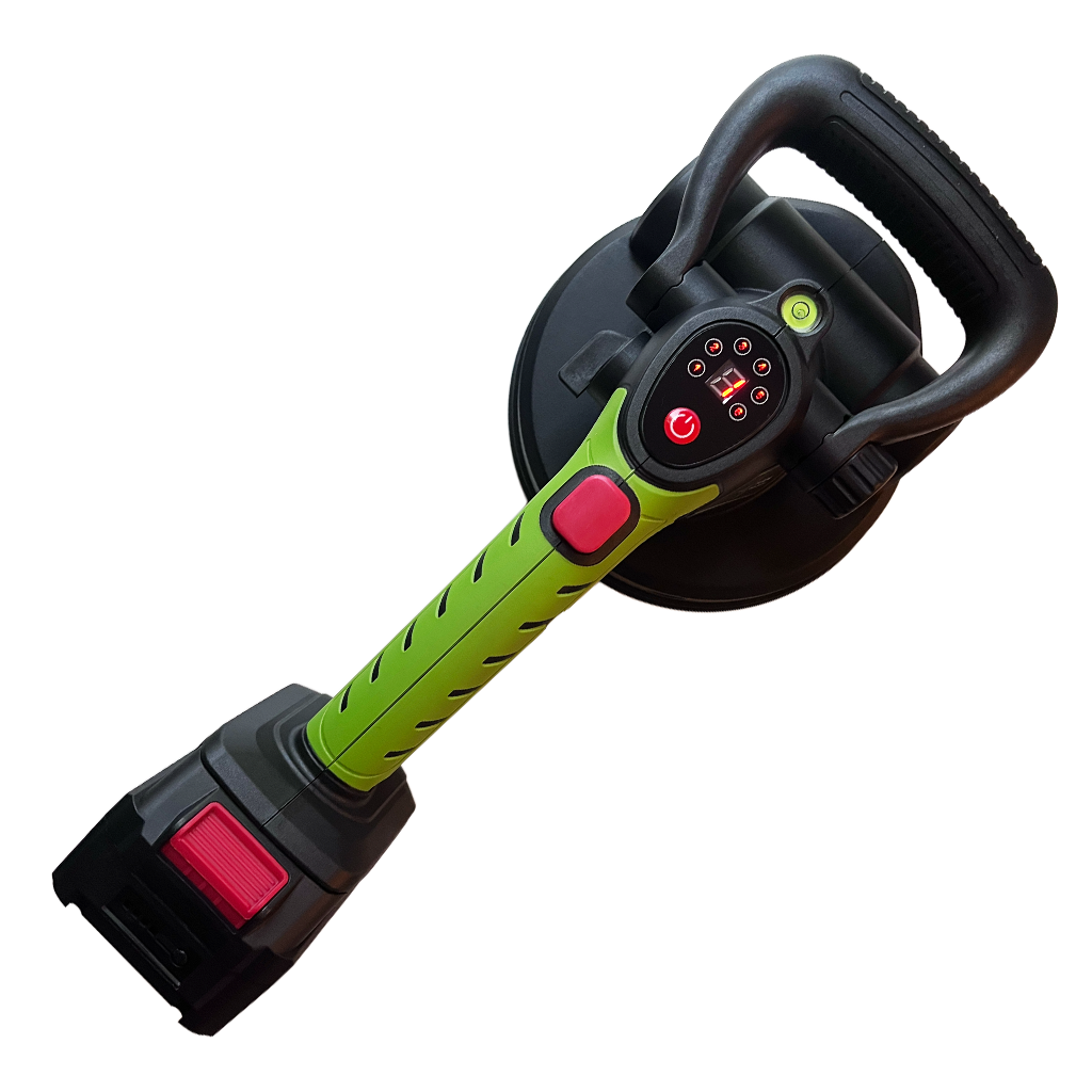 Close-up angled view of 8 inch tile leveling tool showing suction cup and controls