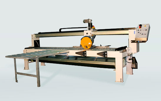 A large industrial CNC router or laser cutting machine with a white and silver metal frame, a yellow circular component, and a control panel on the right, shown against a light gray background.